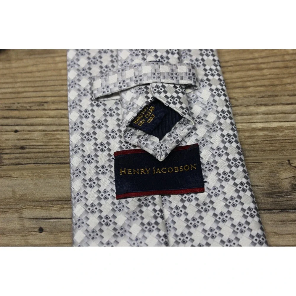 Henry‎ Jacobson Geometric Pattern Silk Tie Men's Classic Formal